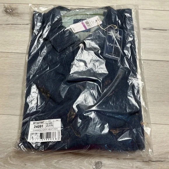 Tommy Bahama Las Arias Polo BT Carbon Navy Heather 2XLT New With Tags - Picture 2 of 6